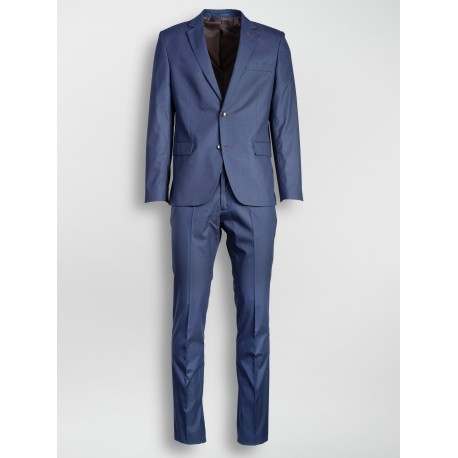 Costum bleumarin slim fit cu caro