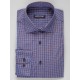 Camasa albastra regular fit cu caro maro