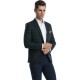 Sacou barbati slim fit bleumarin cu carouri