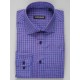 Camasa cu carouri mov si bleumarin slim fit