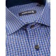 Camasa slim fit cu carouri albastre si maro