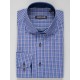 Camasa slim fit cu carouri albastre si maro