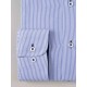 Camasa slim fit alba cu dungi albastre