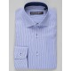 Camasa slim fit alba cu dungi albastre