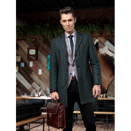 Palton stofa gri antracit slim fit