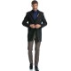 Palton stofa maro pepit slim fit
