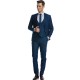 Costum cu vesta slim fit albastru pepit