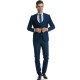 Costum cu vesta slim fit albastru pepit