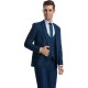 Costum cu vesta slim fit albastru pepit