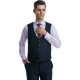 Costum cu vesta slim fit bleumarin pepit