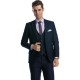 Costum cu vesta slim fit bleumarin pepit