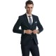 Costum slim fit cu vesta bleumarin