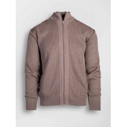 Jacheta regular cu fermoar maro