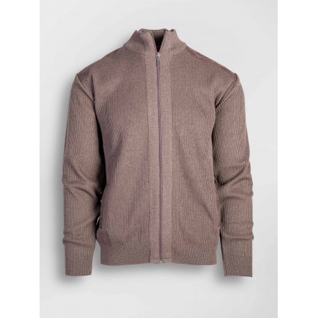 Jacheta regular cu fermoar maro