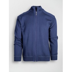 Jacheta cu fermoar regular bleumarin
