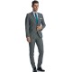 Costum slim fit gri cu caro turcoaz