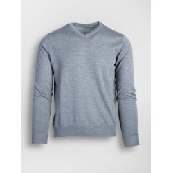 Pulover slim fit din lana gri