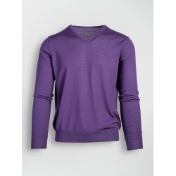Pulover lana 100% slim mov 