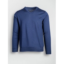 Pulover bleumarin slim fit din lana