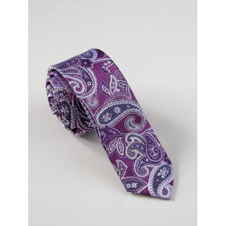 Cravata mov  model paisley ingusta