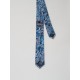 Cravata ingusta model floral bleumarin cu albastru